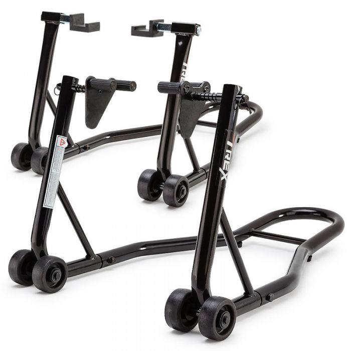 T-REX Motorcycle Stands Front & Rear Heavy-Duty Motorbike Lift Paddock Steel