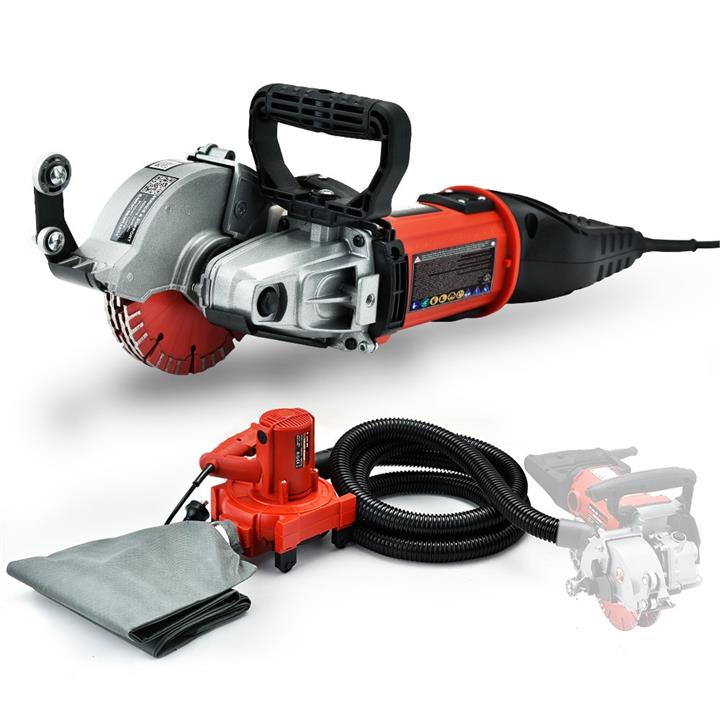 BAUMR-AG 2000W 125mm Wall Chaser and 900W Vacuum Dust Collector Combo